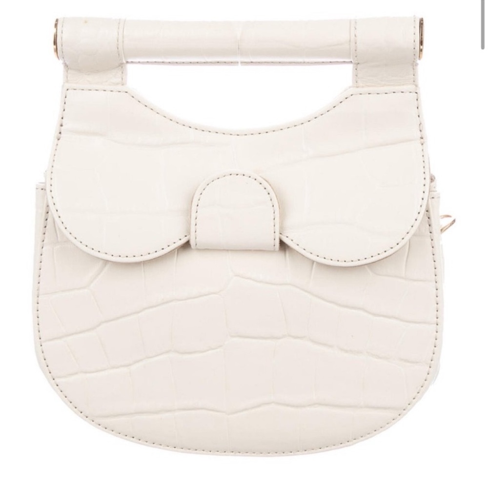 STAUD Madeline Cream Crossbody Bag with Sleek Design